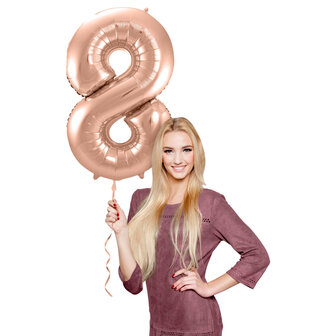 FOLIEBALLON CIJFER 8 ROSE GOLD 63138