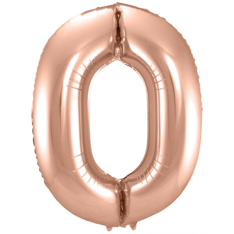 FOLIEBALLON CIJFER 0 ROSE GOLD 63130