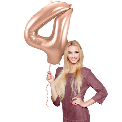 FOLIEBALLON CIJFER 4 ROSE GOLD 63134